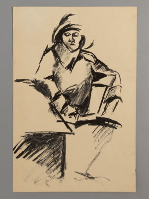 [Архив капитана 1 ранга В. И. Лепко] Рабочая. Рисунок тушью. 1932. Рабочая. Рисунок тушью. 