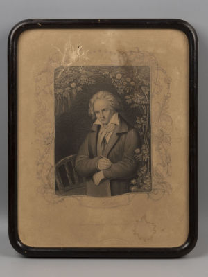 Композитор Бетховен. Портрет. Гравюра. XIX в. Размер по раме 21х25,5 см. Storck del. A.H.Paoyne 