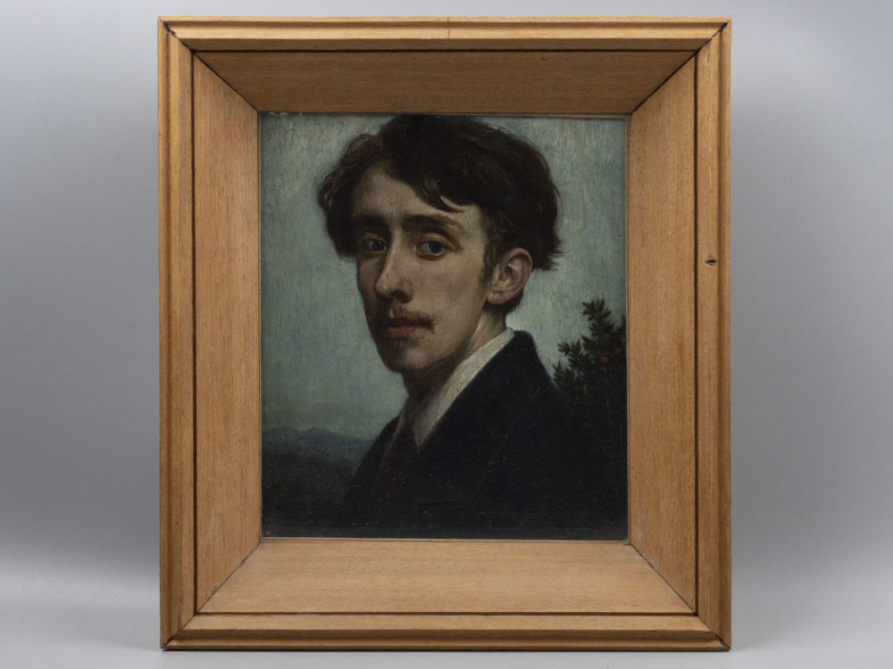 [Коллекция худ. К. Иванова] Липгарт Э. Автопортрет. Конец 1860-х гг. Доска, масло. Размер доски 