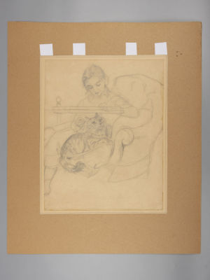 [Коллекция худ. К. Иванова] Липгарт Э. Портрет Марии, дочери художника. Бумага карандаш. Размер 