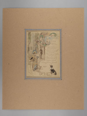 [Коллекция худ. К. Иванова] Липгарт Э. Меню к дворцовому обеду 26 мая 1889. Ручная подрисовка. 