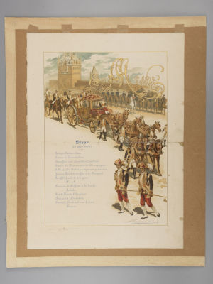 [Коллекция худ. К. Иванова] Липгарт Э. Иллюстрация из Коронационного альбома. Меню к дворцовому 