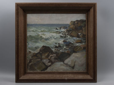 [Коллекция Э.Липгарта и худ. К. Иванова] Н/х. Морской этюд. Холст на картоне, масло. Размер по 