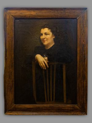 Оленев В. Портрет любимой (Малкиной Ольги Павловной). 1952. Холст, масло. Размер холста 81х59 см. 