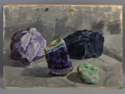 Шахназаров Б. Диптих минералы. Картон, масло. Размер каждого 34,5х49 см. Хорошее состояние. 