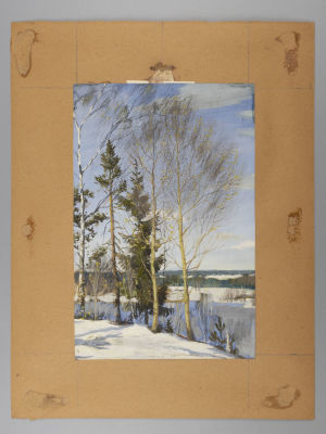 Ушин А. Март. 1950-ее гг. Бумага, смешанная техника. Размер изображения 27х17,5 см. размер по 