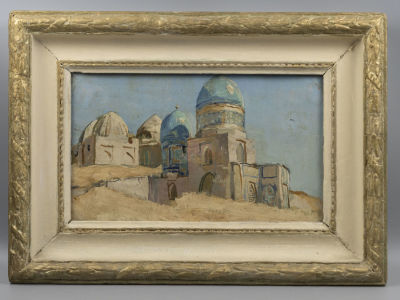 Н\х. Самарканд. 1950-е гг. Холст, масло. Размер по раме 36х49 см. Потёртости красочного слоя.