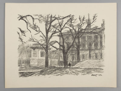 Астапов И. Инженерный замок. 1945. Литография. Размер изображения 16х22 см. Размер листа 21х28 