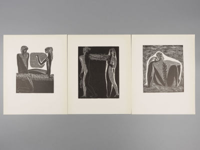 Красаускас С. Встреча влюбленных. 3 листа. Размер 26,5х21,5 см. Хорошее состояние. 
Красаускас 