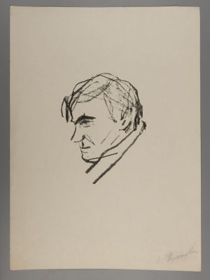 Неменова Г. Даниил Гранин. Литография. Размер листа 44х32 см. Края потрёпаны, заломы, надрывы. 