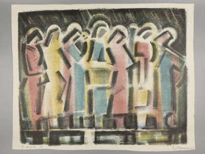 Матюх В. В магазин. Серия &laquo;Наши мадонны&raquo;. 1996. Литография. Размер 64х57,5 см. Размер 54х67 см. 