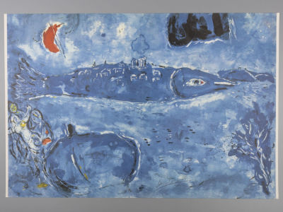 Шагал М. Рыбка. Разворотный лист книги. Серия Suite Ballet. 1969. Офсетная литография. Размер 