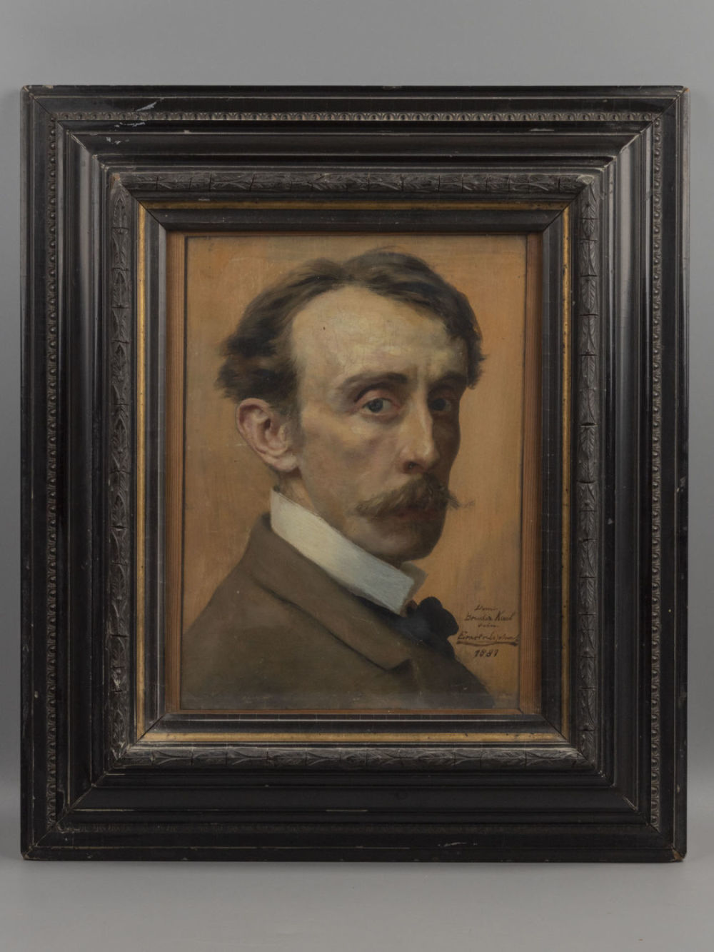 [Коллекция худ. К. Иванова] Липгарт Э. Ф. Автопортрет. 1881. Фанера, масло. Размер 39х31 см. Раз 