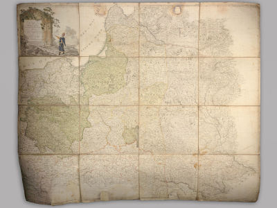 Карта. Польша и примыкающие провинции. Гравюра на меди. Берлин, 1793 г. Размер 99х108 см. 16 