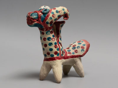 [Коллекция А.С. Буровой] Уба. Авт. Жабор Рахмонов. Баран. Глина, роспись. Узбекистан. 1988 г. Ра 