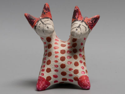 [Коллекция Б.А. Смирнова] Дымковский промысел. &laquo;Кони&raquo;. Глина, роспись. 1930-е гг. Размер 7,5х7 