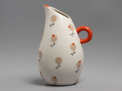 Кувшин-молочник &laquo;Одуванчики&raquo; Надглазурная роспись. Фарфор. ЛЗФИ. 1960-е гг. Размер: высота 17 