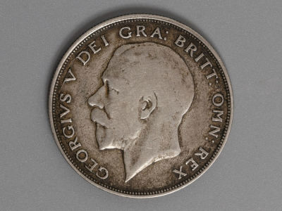 &frac12; кроны Георг V 1921 Великобритания Cеребро VF. Состояние VF.