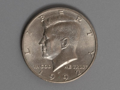 Кеннеди. Пол доллара США 1992 VF. Состояние VF.