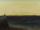 Н/х. Проводы корабля (морской пейзаж на закате). Начало XX в. Холст, масло. Размер 72х40 см. Хор Изображение - 1