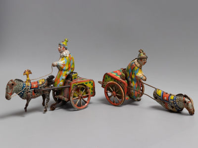 [На разборку] Заводные игрушки. (2 шт.) Цирковой выезд. &laquo;Клоун в повозке на синей лошади с 