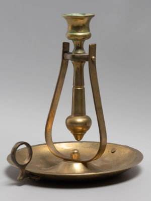 Яхтенный подсвечник на одну свечу. Поворотный механизм настольный, настенный. Латунь. Кон. XIX 