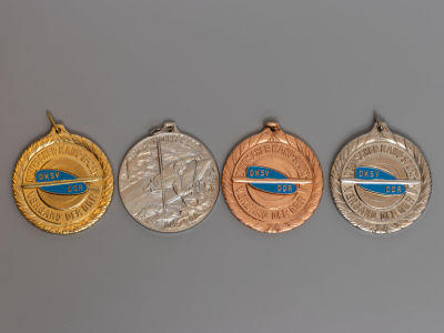 Гребной спорт. Каноэ. Полный комплект наград ГДР (4 шт.): золотая, серебряная и бронзовая 