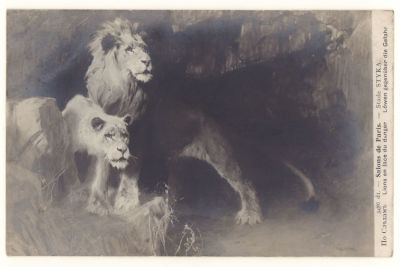 По следам. Худ. Т. Стыка. Живопись. Парижский салон, 3486. Открытка. Начало ХХв. 3605 Размеры 