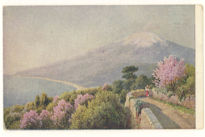 Этна. Сицилия. Худ. Г.П.Кондратенко. Живопись. Цветная открытка. Начало ХХв. 3615 Любанское 