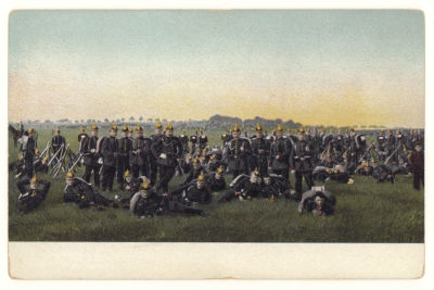 Подразделение немецких солдат. Цветная открытка. Начало ХХв. 3668 Serie 3503. Размеры 14,1х9,1 