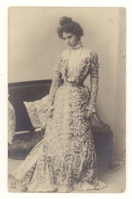 Комиссаржевская. "Закат". Открытка. Начало ХХв. 3711 Э.Л. 549. Размеры 8,8х13,8 см. Уголки 