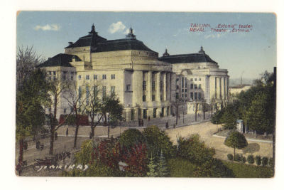 Ревель (Таллин). Театр &laquo;Эстония&raquo;. Цветная открытка. Начало ХХ в. 3850 J.P.P.T. №75. Размеры 13 