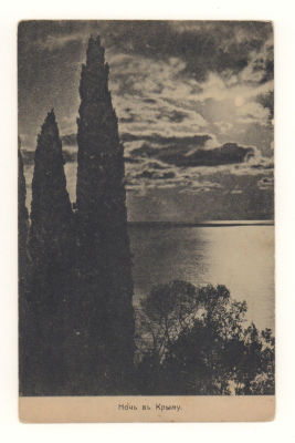 Ночь в Крыму. Открытка. Начало ХХ в. 3864 Издание Димитрия Николича, Ялта. Размеры 13,8х8,8 см. 