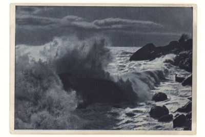 Крым. Южный берег. Буря на море. Довоенная открытка. 3876 Крымгосиздат, Симферополь. Размеры 14 