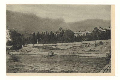 Крым. Гурзуф. Набережная. Довоенная открытка. 3884 Изд. Контрагентства Печати. Размеры 13,8х9,0 