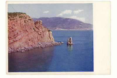 Крым. Мыс Ай-Тодор на Южном берегу. Довоенная цветная открытка. 3911 Издание 