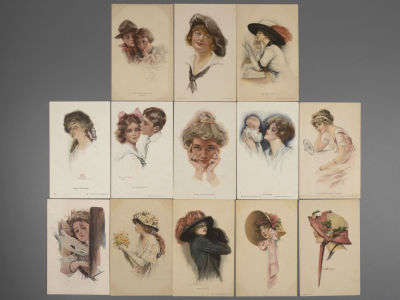 "Американские головки". Худ. Гутман, Х. Фишер, Буало и др. Подборка открыток США. Начало ХХ в. 13 шт