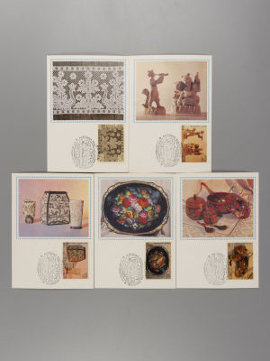 Народные художественные промыслы. Серия из 5-и картмаксимомов. П-60 &laquo;Союзпечать&raquo; 