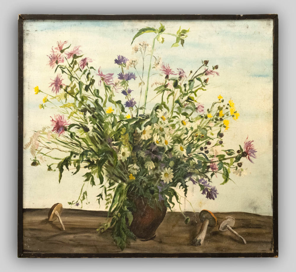 [Ученик Мыльникова] Панфилов В. В. Полевые цветы. 1990-е гг. Холст, темпера. Размер по раме 