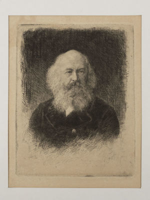 [Экспертиза] Матэ В. В. Портрет Д. А. Ровинского. 1894. Бумага, офорт. Размер оттиска 13,5х10,5 