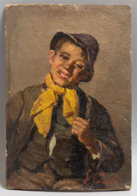 [Художник из Эрмитажа] Петрочелли Винченцо. Мальчик с желтым шарфиком. Вторая половина XIX 