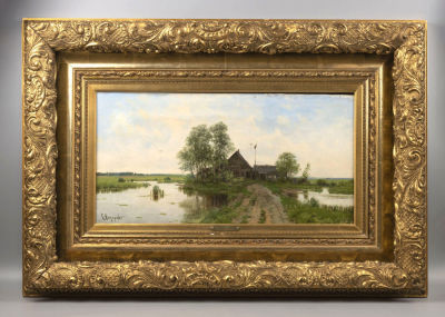 [Ученик Шишкина, Клевера] Фёдоров С. Ф. Домик на болоте. 1880-1890-е гг. Холст, масло. Размер 