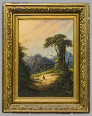 Н/х. Итальянский пейзаж.1880. Холст, масло. Размер холста 60,5х43 см. Размер по раме 87х68 см. Х 