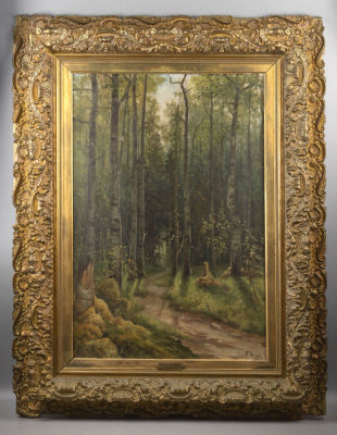 [Ученик Клевера] Цигус П. М. Тропинка в лесу. Конец XIX – начало XX века. Холст, масло. Размер 