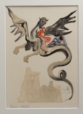 Сальвадор Дали. На спине Гериона. Иллюстрация к поэме &laquo;Божественная комедия&raquo; Данте Алигьери. 