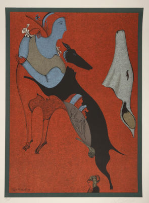 [Нонконформизм] Шемякин М. Красный кентавр. 1977. Бумага, литография. Размер оттиска 76х54 см. Х 