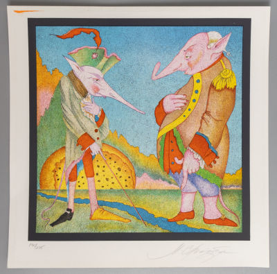 [Нонконформизм] Шемякин М. Две крысы. Серия &laquo;Карнавал&raquo;. 1995. Бумага, литография. Размер 