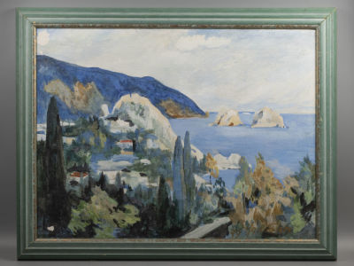 [Экспертиза] Налбандян Д. Крым. Гурзуф. Этюд. 1979. Холст, акрил. Экспертиза Центра экспертиз 