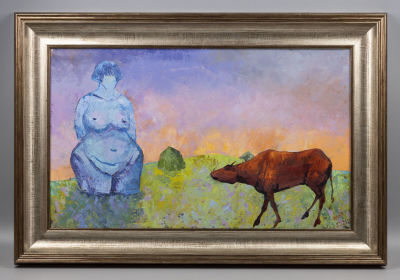 Горский Г. Н. Закат в степи. 2021. Холст, масло. Размер 30х50 см. Хорошее состояние. 
Горский 