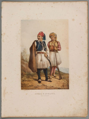 Грек и Арнаут. Народности России. Хромолитография. 1861 г. Хромолитография из книги &laquo;Peupels de 